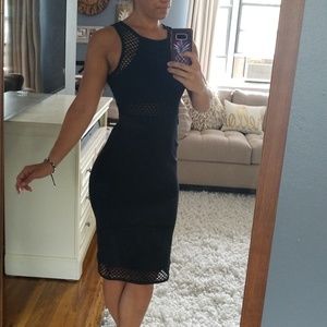 Express eyelet fitted dress